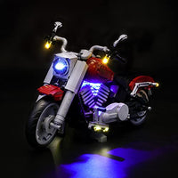 GEAMENT Upgraded Version Bricks Light Kit for Creator Expert Harley Davidson Fat Boy Compatible with 10269 Lego Model (Lego Set Not Included)