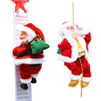 Sdoveb 2PC Electric Dancing Music Santa Claus, Christmas Electric Climbing Santa with Singing Xmas Party Decoration Doll New Year Gift Toys (As Shown)