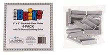 Load image into Gallery viewer, Strictly Briks Classic Baseplates 6&quot; x 6&quot; Brik Tower 100% Compatible with All Major Brands | Building Bricks for Towers and More | 4 Light Gray Stackable Base Plates &amp; 30 Stackers

