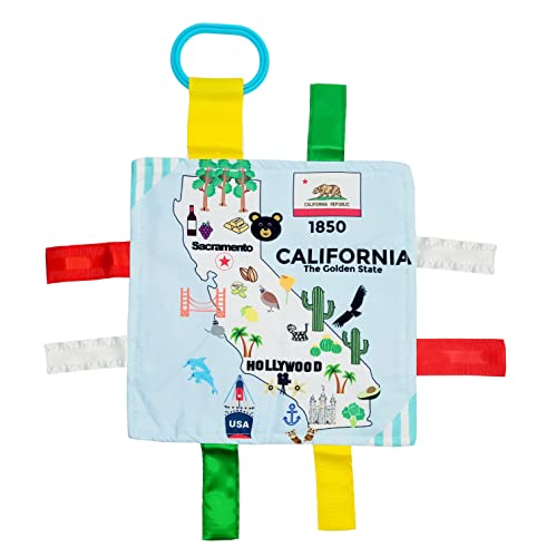 California Hollywood Baby Tag Crinkle Me Stroller Toy Lovey for Tummy Time, Sensory Play, Traveling and Photography