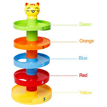 Load image into Gallery viewer, Toddler Ball Ramp Toy,5 Layer Ball Drop and Roll Swirling Tower for Toddler Development Educational Roll Activity Toys Ball(Roll Ball)
