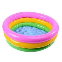 Three Layer Inflatable Pool, PVC Rainbow Space Toy Sand Table Fishing Toy Round Small Pool Child Inflatabl Swimming Pool for Outdoor Yard Garden(90cm) Kiddie Pools