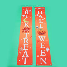 Load image into Gallery viewer, NUOBESTY 1 Pair of Halloween Thickened Door Banner Decoration Trick Or Treat Signs Door Hanging Curtain for Home Shopping Mall (Orange)
