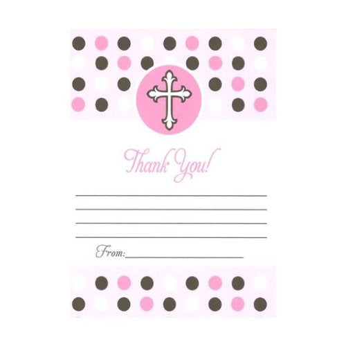 Lil Pickle Girls Pink Faith Thank You, Fill-in Style, 8 Pack
