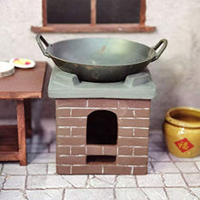 Load image into Gallery viewer, Kisangel Miniature Stove Cooker Mini Ceramic Cooking Bench Tiny Furniture Model Micro Landscape for Fairy Garden Dollhouse Accessories (Brown)
