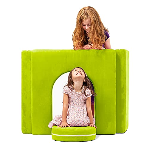 Jaxx Zipline Playscape Imaginative Furniture Playset for Creative Kids, Castle Gate Accessory Only, Lime