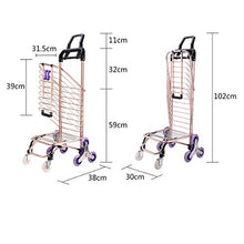 Load image into Gallery viewer, Grocery Shopping Cart Folding Portable Shopping Cart Home Pulling Goods Climbing Stairs Trailer (Color : B)
