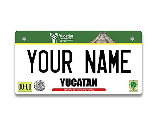 BRGiftShop Personalized Custom Name Mexico Yucatan 3x6 inches Bicycle Bike Stroller Children's Toy Car License Plate Tag