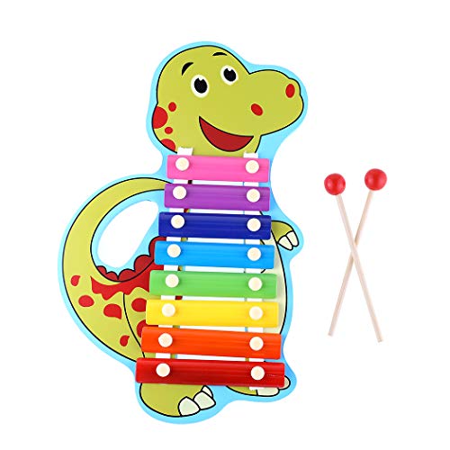 Vezve Xylophone for Kids Baby Musical Toy 8 Notes Music Instruments for Toddler Great Holiday Birthday Gift for Mini Musicians Funny Music Game Dino Xylophone