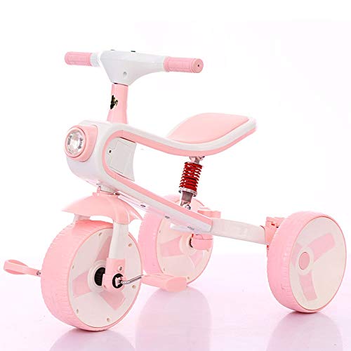3 in 1 Scooter Bicycle Tricycle Baby Stroller Children Bicycle with Music Suitable for Children Aged 1-6 (Color : Red)