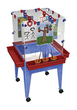 Load image into Gallery viewer, ChildBrite 24&quot; Youth Blue Frame 4 Station Space Saver Easel with Clear Deep Tub
