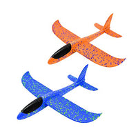 STOBOK Flight Mode Foam Glider Plane 2pcs, Aircraft Airplane Model Manual Throwing Airplane Toys Outdoor Sports Toys for Kids, 48cm Blue + 48cm Orange