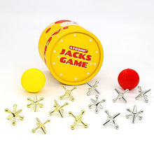 Load image into Gallery viewer, Jacks Game with Ball, Retro Toys, Vintage Classic Game, 12 Metal Jax and 2 Different Balls in The Box
