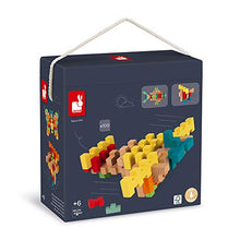 Load image into Gallery viewer, Janod 100 Piece Wooden Building Kit with Notched Blocks - Ages 6+ - J08301
