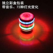 Load image into Gallery viewer, AQingXin Children&#39;s Luminous Toy Colorful Flashing Imitation Wood Top Light Music with Sound Electric Top
