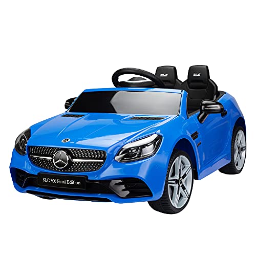 TOBBI 12V Kids Ride On Car, Mercedes Benz Licensed Kids Electric car w/ LED Lights, Forward/Reverse Function for Boys Girls (Blue)