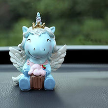 Load image into Gallery viewer, MINGYUE Cute Decorative Resin Doll Car Decoration Handmade Doll Cartoon Decoration Car Dashboard Toy Bobbleheads (Color Name : Dream Blue)
