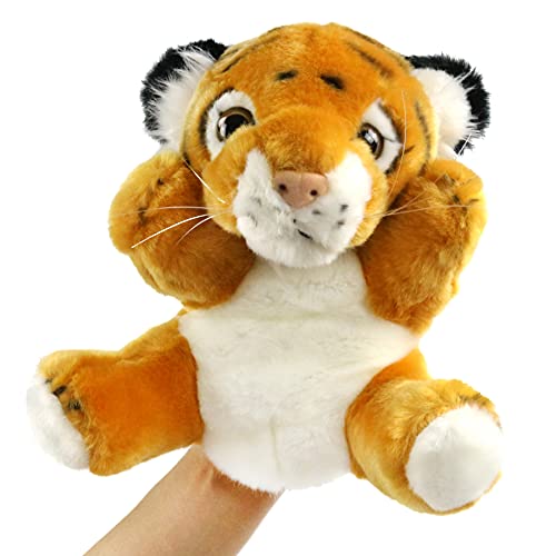 SpecialYou Tiger Hand Puppet Zoo Animal Puppets Jungle Friends Plush Toy for Imaginative Play, Storytelling, Teaching, Preschool & Role-Play, 8