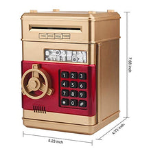 Load image into Gallery viewer, Setibre Piggy Bank, Electronic ATM Password Cash Coin Can Auto Scroll Paper Money Saving Box Toy Gift for Kids (Gold)
