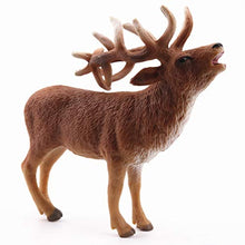 Load image into Gallery viewer, TOYANDONA Standing Deer Ornament Desktop Antler Miniature Figurine Wildlife Animal Red Deer Model for Home Office Table Decorations
