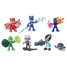 Load image into Gallery viewer, PJ Masks Hero and Villain Figure Set Preschool Toy, 7 PJ Masks Action Figures with 10 Accessories, Ages 3 and Up
