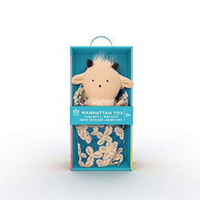 Load image into Gallery viewer, Manhattan Toy Embroidered Plush Goat Baby Rattle + Soft Cotton Burp Cloth, 16 x 16 Inches
