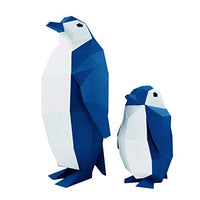 Papercraft World Penguin Wall Art - 3D Puzzle Colored DIY Kits for Wild Animal Lovers - 100% Recycled Fortified Materials - Handmade Modern Minimalist Use Anywhere Decoration