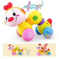 Vanmor Baby Toys 6 to 12 Months Crawling Baby Musical Toys, Press and Go Musical Inchworm Toy with Light Up Face Caterpillar Educational Toddler Baby Toys 6 7 8 9 12 18 Months Infant Boy Girl Gift