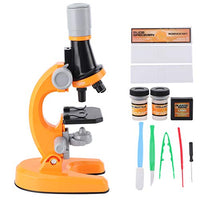 Biological Microscope, High Definition Children Microscope, Plastic 90 Rotating Adjustable Simple for Kids Children(Orange)