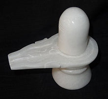 Load image into Gallery viewer, craftslook 4&quot; White Marble Shiva Lingam Shivling
