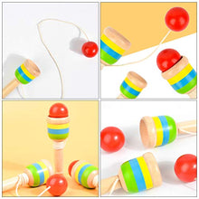 Load image into Gallery viewer, TOYANDONA 2pcs Japan Kendama Traditional Hand Eye Coordination Training Kendama Wooden Catching String Ball Cup Game for Children Kids Beginner Random Color
