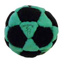Load image into Gallery viewer, DirtBag 32 Panel Footbag Hacky Sack, Flying Clipper Original Design, Sand Filled, Premium Quality, Machine Washable - Green/Black.
