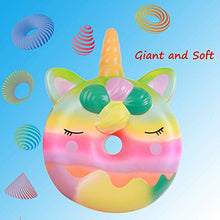 Load image into Gallery viewer, Anboor 13 Inches Squishies Jumbo Unicorn Donut Kawaii Soft Slow Rising Scented Giant Doughnut Squishies Stress Relief Kid Toys (Colorful)
