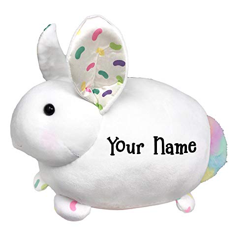 Douglas Personalized White Easter Bunny Macaroon Stuffed Animal Toy with Custom Name