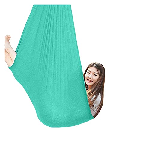 XMSM Indoor Therapy Swing for Kids, (Hardware Included) Snuggle Cuddle Hammock for Children with Autism, ADHD, Aspergers, Sensory Integration (Color : Lake Green, Size : 100x280cm/39x110in)