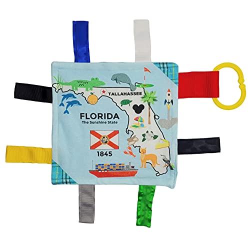 Florida Keys Gulf Baby Tag Crinkle Me Stroller Toy Lovey for Tummy Time, Sensory Play, Traveling and Photography