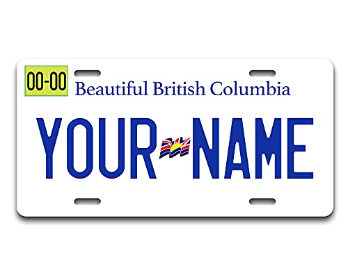 BRGiftShop Personalized Custom Name Canada British Columbia 6x12 inches Vehicle Car License Plate