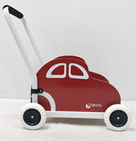 Englacha car Musical Toddler Walker, Baby Push Car with Built-in Musical Function and Speed Reduction Wheels, Red/White