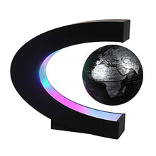 Load image into Gallery viewer, Magnetic Levitating Globe with LED Light, 3&#39;&#39; C Shape Base Floating Globes, Rotating World Map, Cool Tech Gift for Men Father Boys, Birthday Gifts for Kids, Desk Gadget Decor in Home (Sliver)
