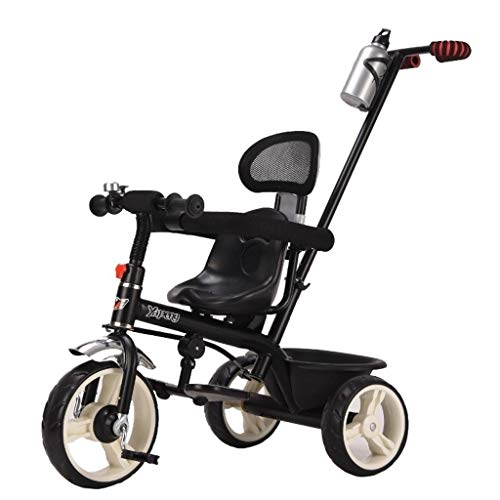 Children's Tricycle 1-6 Years Old Children's Bicycle Outdoor Toddler Trolley 3 Colors Can Be Made As Gifts Baby Bicycle Boy Girl (Color : Black)