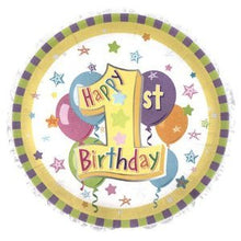 Load image into Gallery viewer, &quot;Happy 1st Birthday&quot; 18&quot; Mylar Balloons (Pack of 5)
