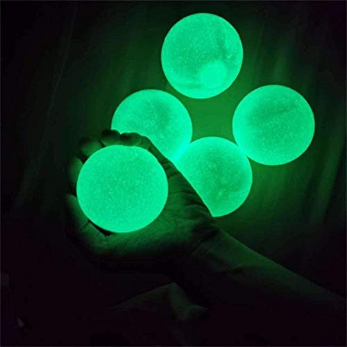 4 Pcs Luminescent Sticky Wall Balls Stress Relief Balls Ceiling Balls Toy for Children and Adults (Luminous, Children/1.8inch)