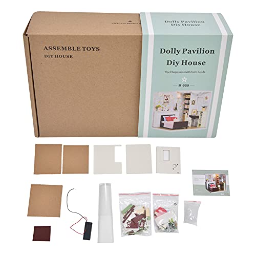 Zerodis DIY Dollhouse Miniature Assembly Kit,Tiny House Building Craft Kit Hand-Assembled Model Educational Toys for Bedroom Living Room Office Decoration