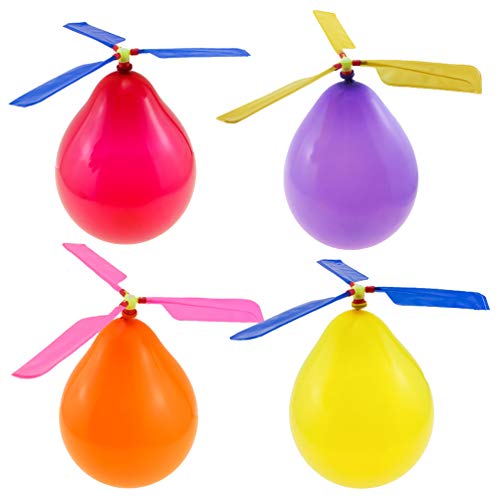 Toyvian Balloon Helicopter Toy DIY Plane Toy Propeller Aircraft Crafts Toy 12pcs Random Color