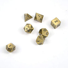 Load image into Gallery viewer, Unique Metal Dice Full Set 7pcs Die Polyhedral Dice Set DND Dice Role Playing Game Dice Set for RPG Dungeons and Dragons D&amp;D Dice Gift

