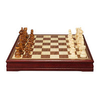 YBYB Chess Wooden Chess Set - Portable Travel Chess Board Game Sets with Game Pieces Storage Slots - Great Travel Toy Gift Chess Set (Color : 45CM)