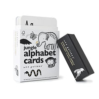 Educational Flashcards for Babies, Black and White Animal Alphabet Learning Cards, Double Sided, Perfect for Visual Stimulation, Cognitive Development in Babies and Toddlers Jungle Theme