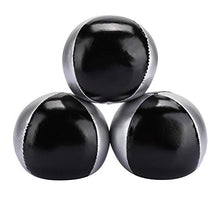 Load image into Gallery viewer, Jacksking Juggling Ball,3PCS Silver Black PU Leather Indoor Leisure Portable Juggling Ball Performance Props
