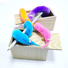 Load image into Gallery viewer, SHENGSEN 12 Pieces Fuzzy Worm Toys Worms On String Bulk Trick Toy Party Favors for Kid Cat (6 Colors)
