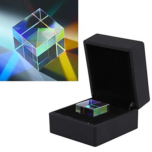 Six-Sided Optical Glass Prism Stained Glass Prism 23 * 23 * 23mm Cube Prism for Photography, Kids, Science, Teaching Light Spectrum and Physics